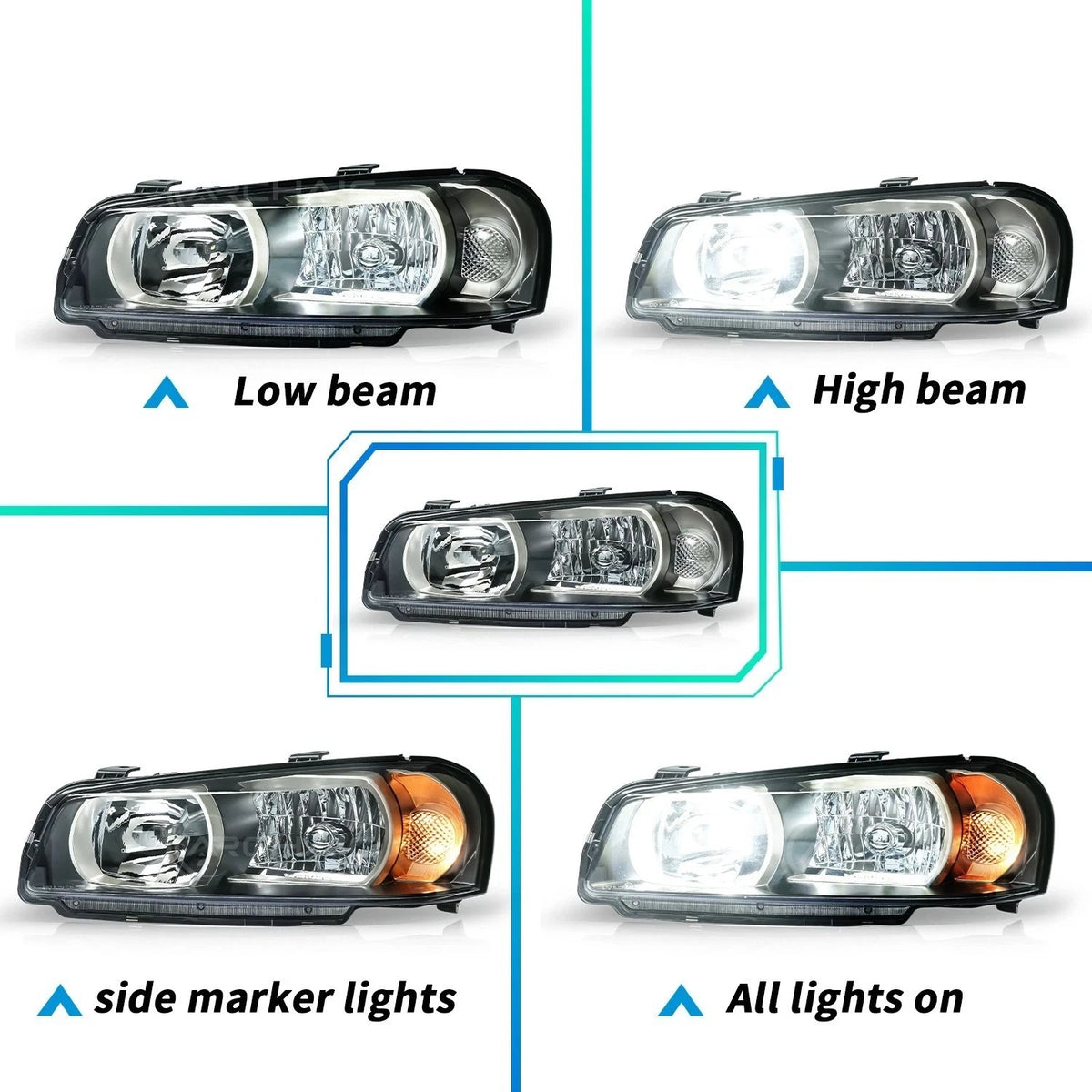 1998-2001 Nissan Skyline R34 GT-T ER34 / 1999-2002 GT-R BNR34 LED Headlight Set - LH + RH