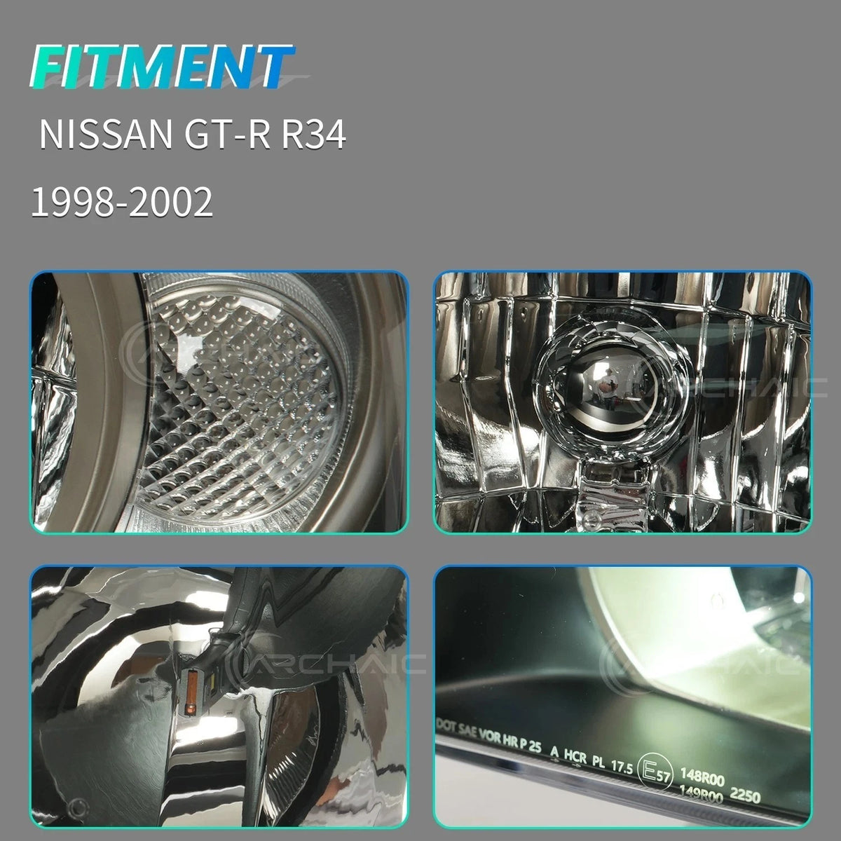 1998-2001 Nissan Skyline R34 GT-T ER34 / 1999-2002 GT-R BNR34 LED Headlight Set - LH + RH