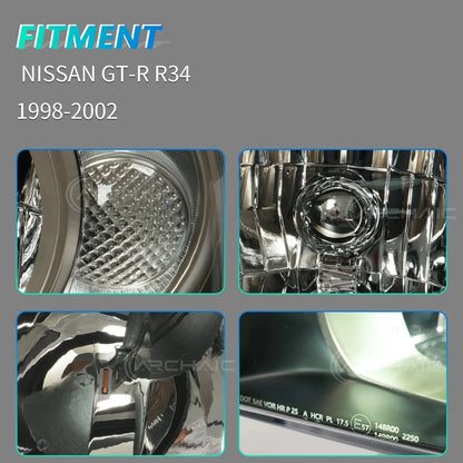 1998-2001 Nissan Skyline R34 GT-T ER34 / 1999-2002 GT-R BNR34 LED Headlight Set - LH + RH