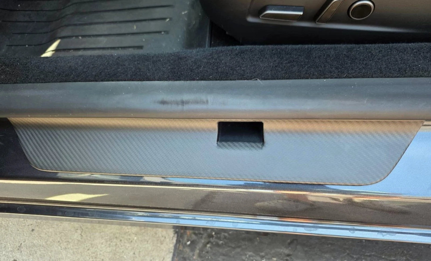 2024+ Tesla Model 3 Dry Carbon Fiber Door Sill Trim Overlays - 4-Piece Set