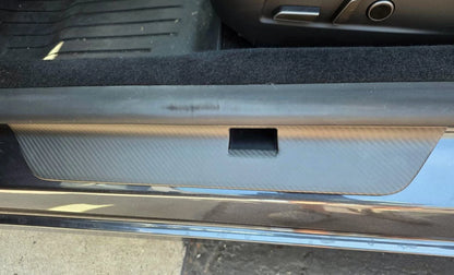 2024+ Tesla Model 3 Dry Carbon Fiber Door Sill Trim Overlays - 4-Piece Set