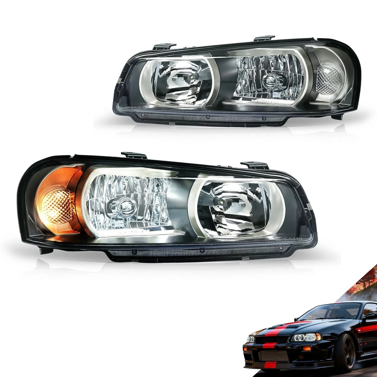 1998-2001 Nissan Skyline R34 GT-T ER34 / 1999-2002 GT-R BNR34 LED Headlight Set - LH + RH