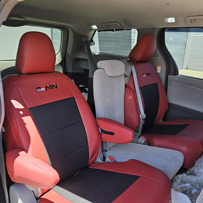 Toyota Sienna 2011-2020 LE XLE GR/GRMN Style Premium Leather Style Custom Seat Covers - 4 Seat Set