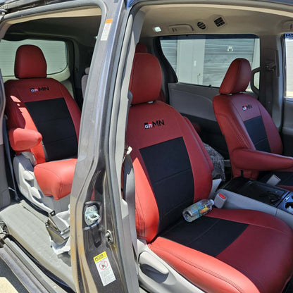 Toyota Sienna 2011-2020 LE XLE GR/GRMN Style Premium Leather Style Custom Seat Covers - 4 Seat Set