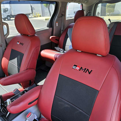Toyota Sienna 2011-2020 LE XLE GR/GRMN Style Premium Leather Style Custom Seat Covers - 4 Seat Set