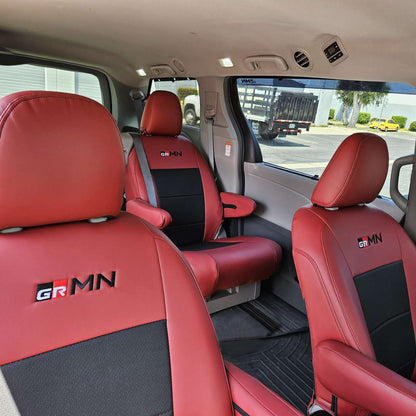 Toyota Sienna 2011-2020 LE XLE GR/GRMN Style Premium Leather Style Custom Seat Covers - 4 Seat Set