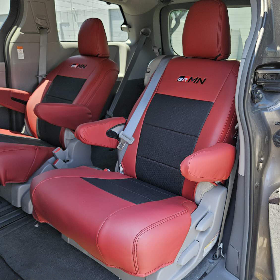 Toyota Sienna 2011-2020 LE XLE GR/GRMN Style Premium Leather Style Custom Seat Covers - 4 Seat Set