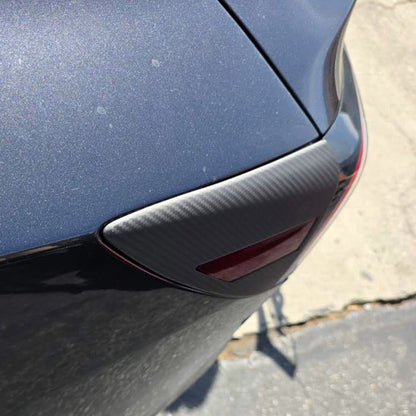 2024+ Tesla Model 3 Highland Dry Carbon Fiber Tail Light Trim Covers - 4-Piece Set