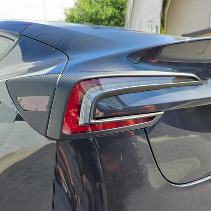 2024+ Tesla Model 3 Highland Dry Carbon Fiber Tail Light Trim Covers - 4-Piece Set